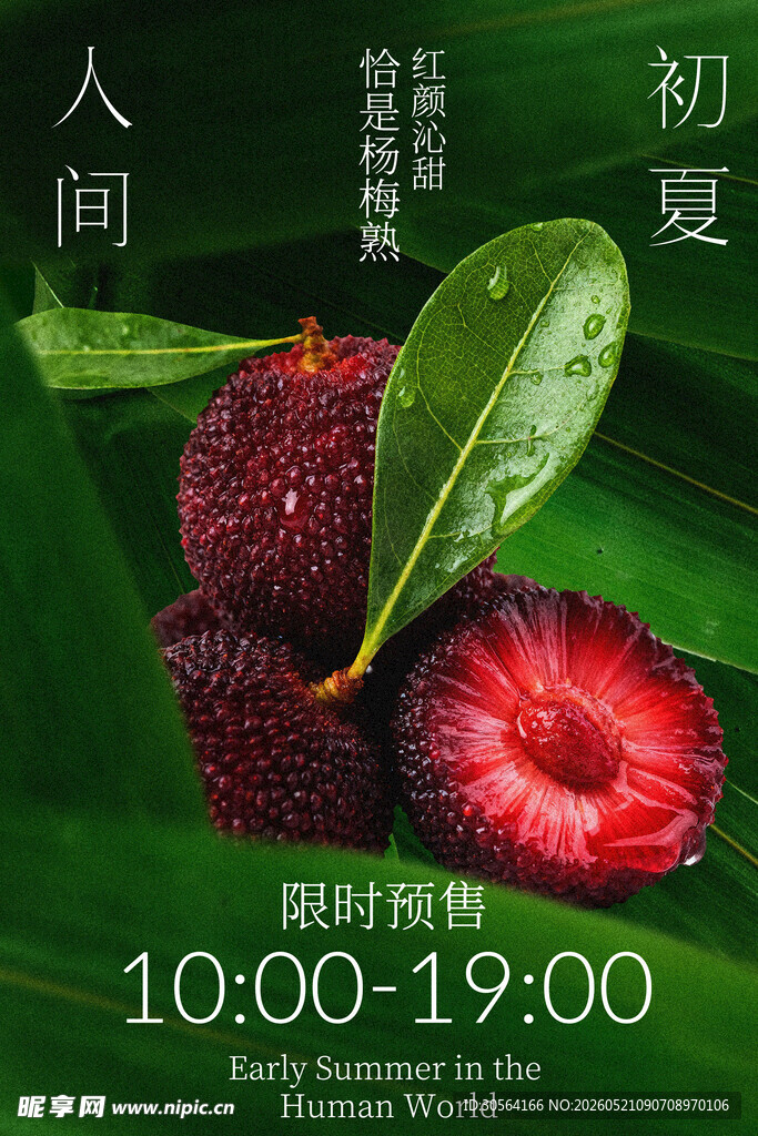 初夏新鲜杨梅诱人上市海报