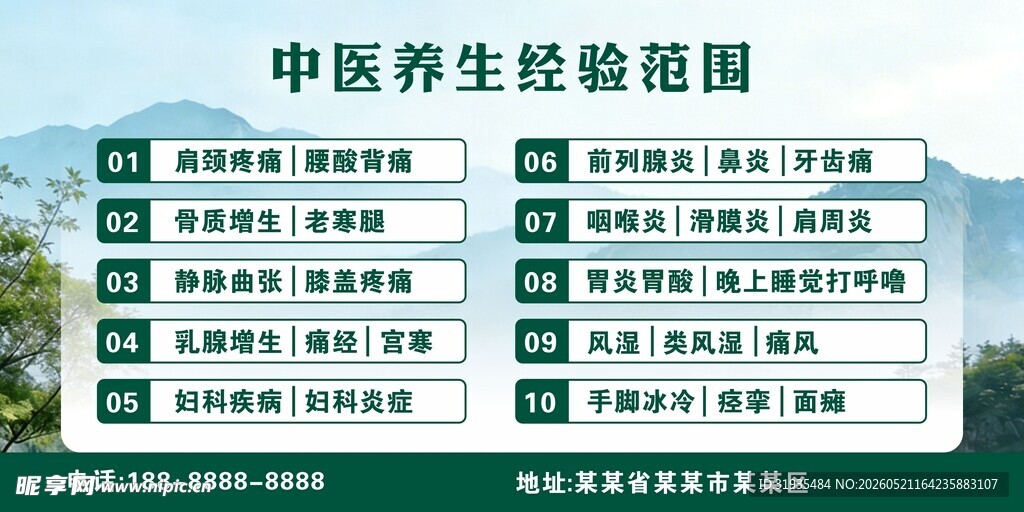 中医养生经验范围展板