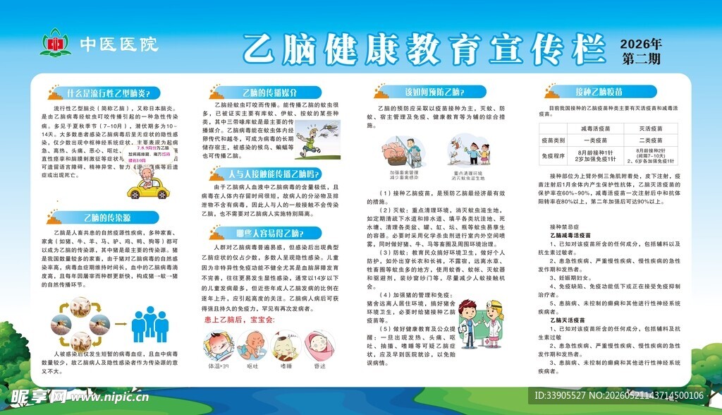乙脑健康知识宣传海报