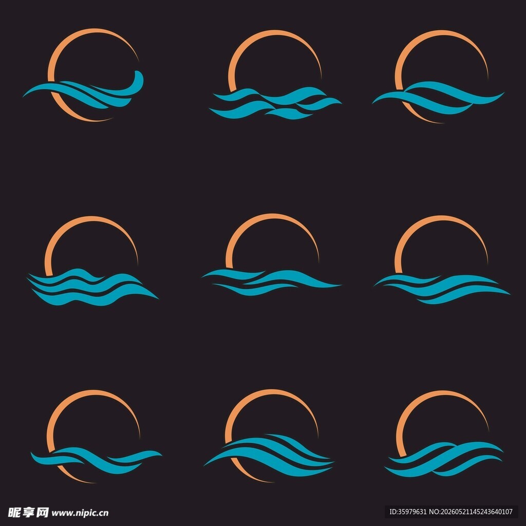 海浪图标合集
