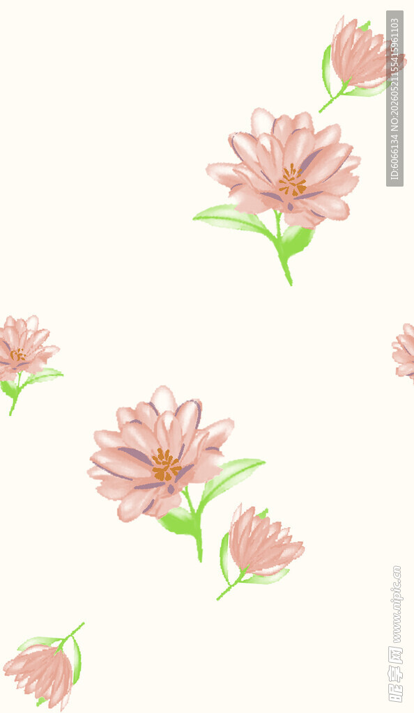 手绘粉色花卉图案背景