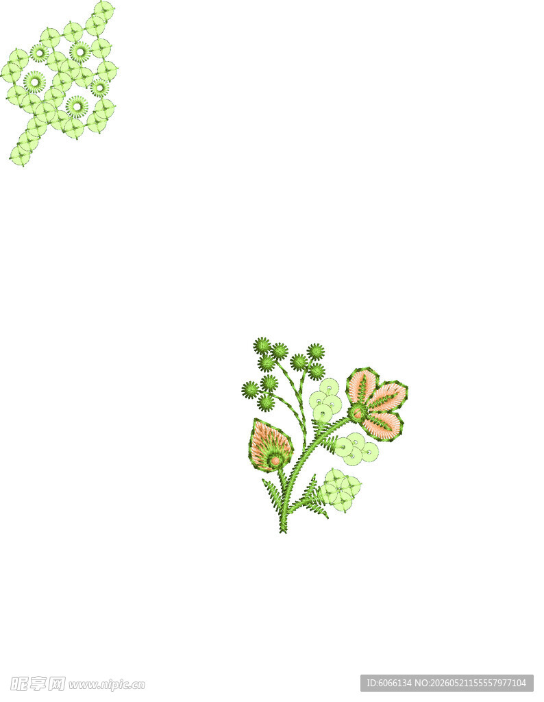 手绘清新植物花卉图案