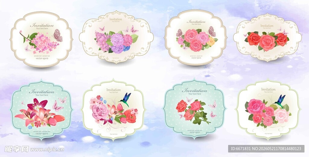 花卉图案圆形装饰画