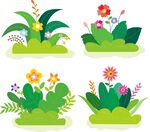 多彩花卉绿植图案集合