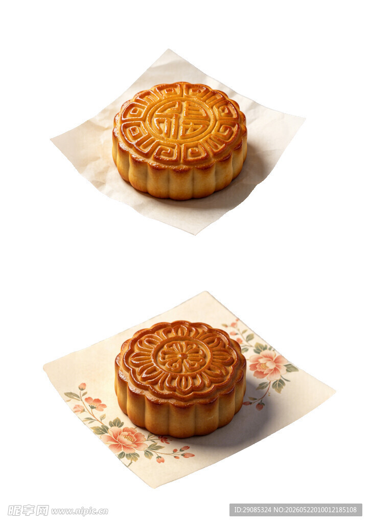 双枚传统美味月饼展示