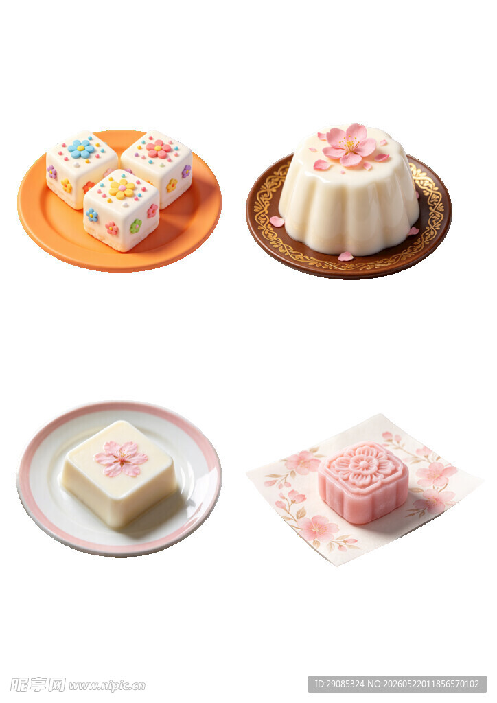 多样精致传统糕点展示