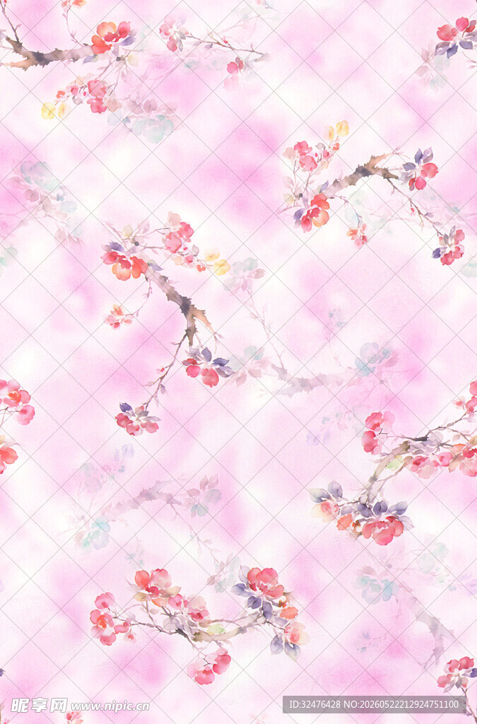 粉色樱花花卉图案背景