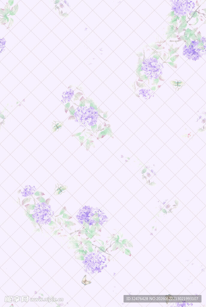 淡紫色花卉图案背景图