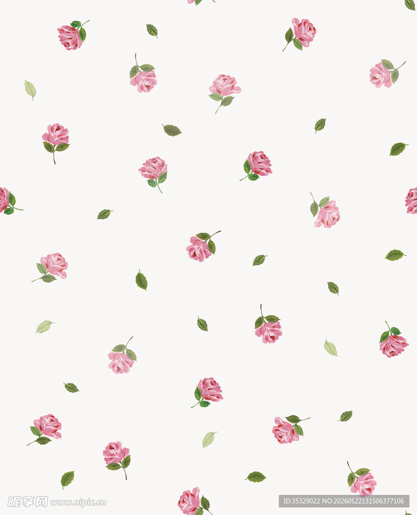 粉色小花简约碎花图案
