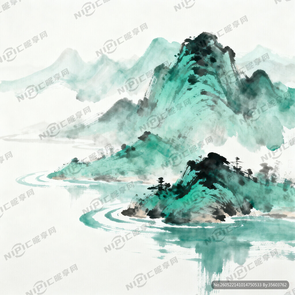山谷 中国风 中国画 山水