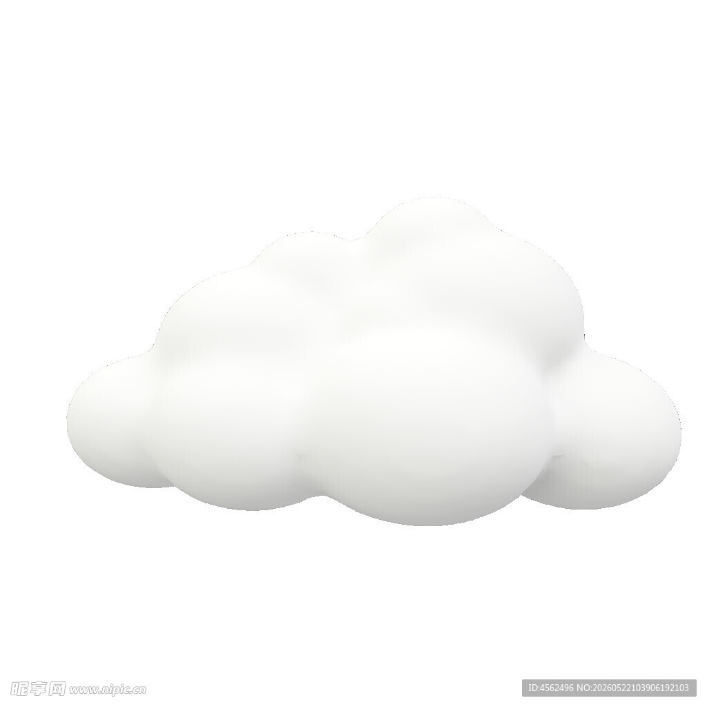 立体白色云朵3D模型