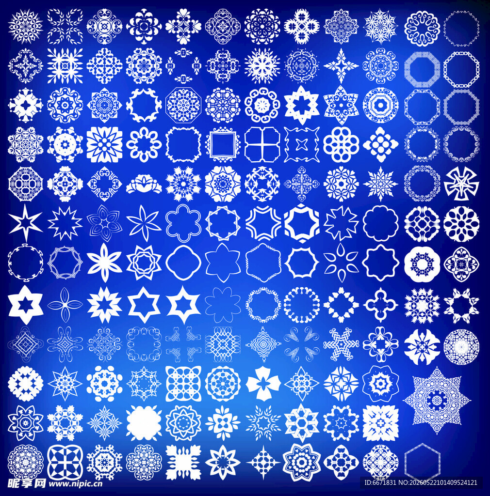 蓝色雪花图案背景纹理