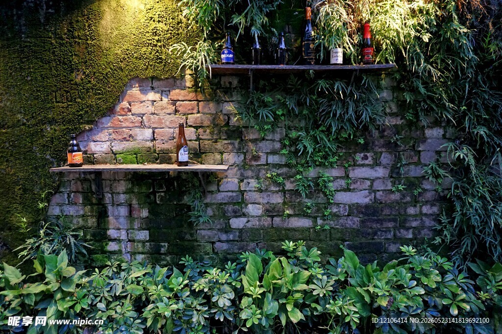 室内绿植砖墙景观设计