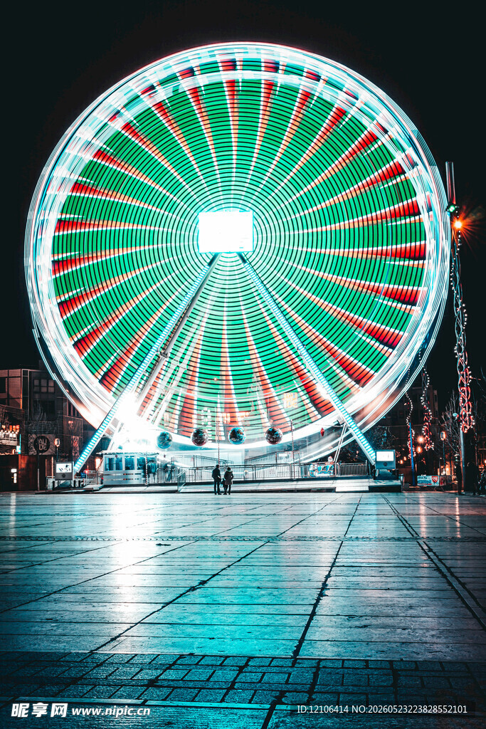 绚丽摩天轮夜景