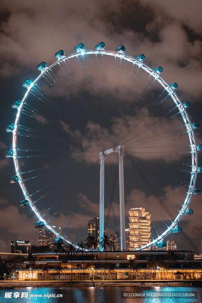 伦敦眼夜景璀璨夺目