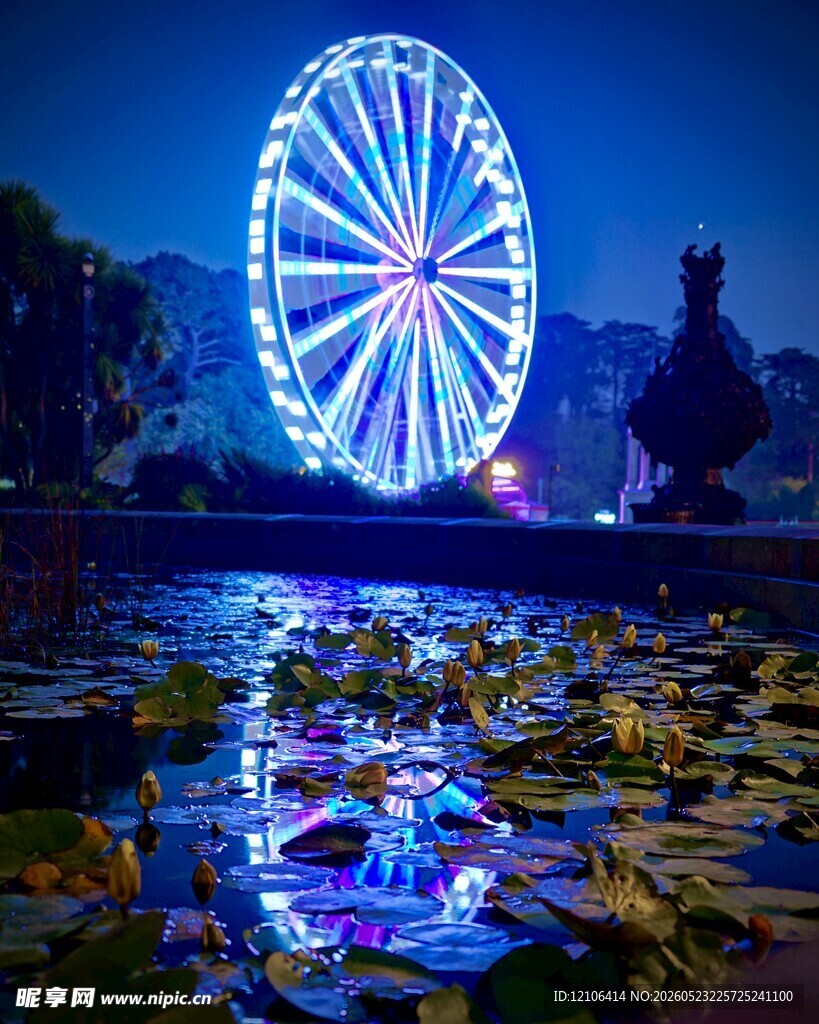 梦幻夜景中的璀璨摩天轮