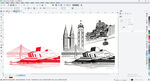 城市建筑插画设计图