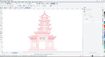 电脑绘制中式宝塔效果图