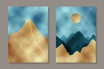 鎏金山水挂画