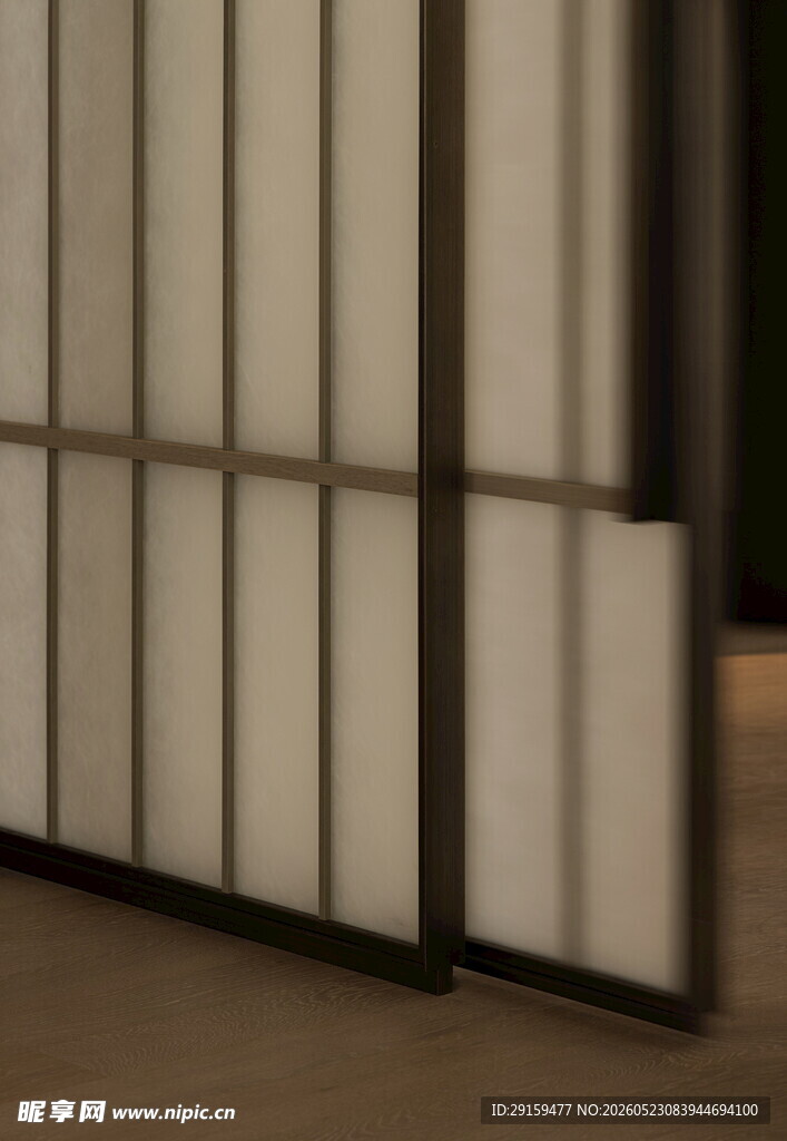 简约竖条格栅室内装饰