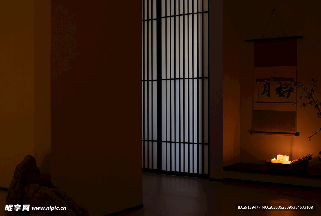 温馨室内暖炉场景