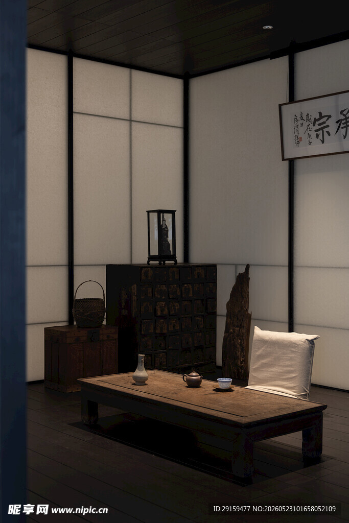 中式雅致茶室场景展示