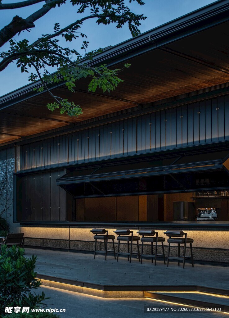 现代风格户外休闲餐饮区
