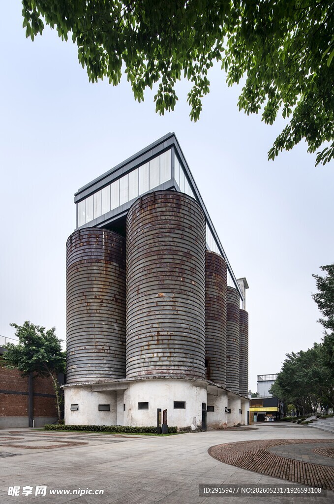 工业风旧粮仓建筑景观