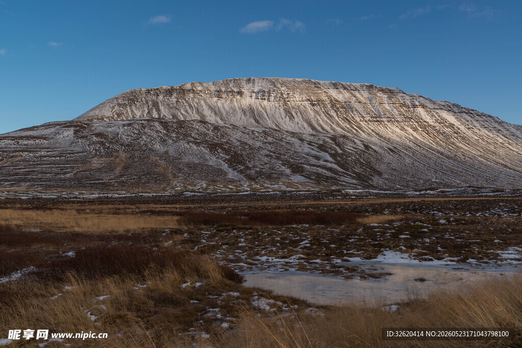 雪山下的开阔原野风光