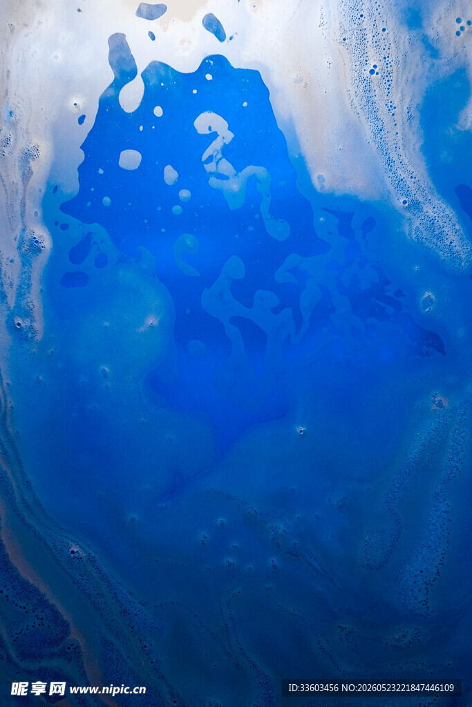 蓝色抽象液体纹理画面