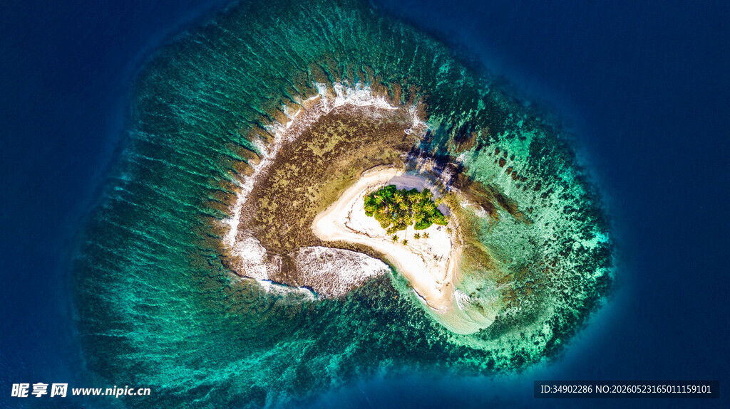 美丽海岛俯瞰图