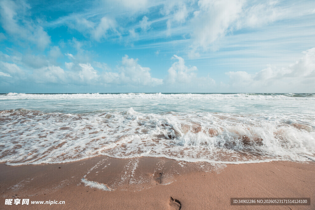 海边沙滩海浪美丽景致