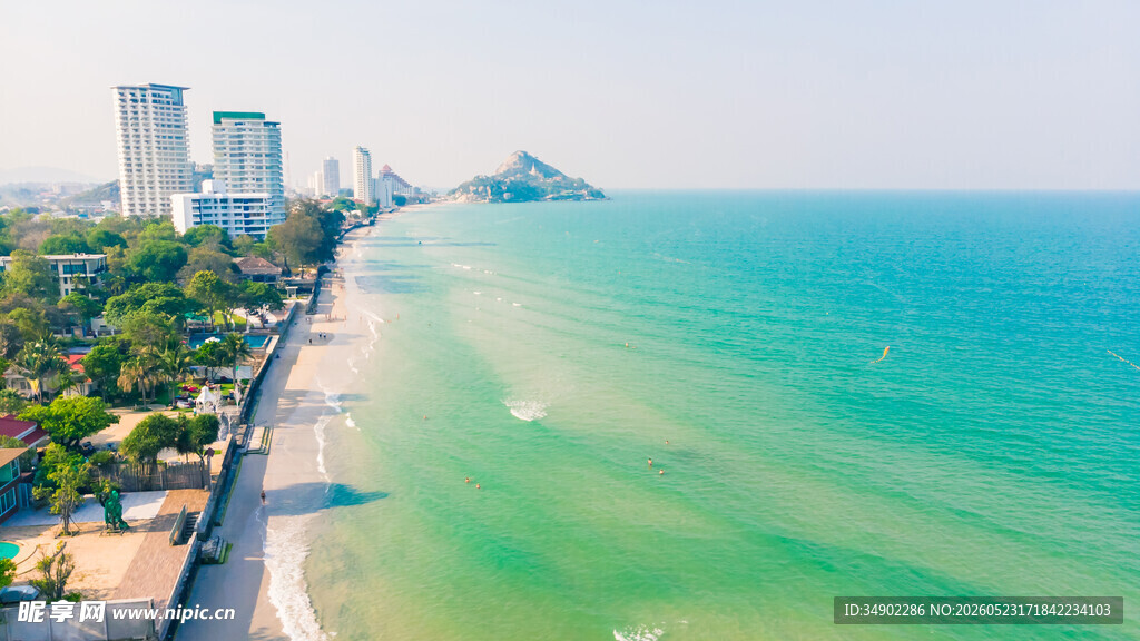 海滨城市美丽海岸线风光