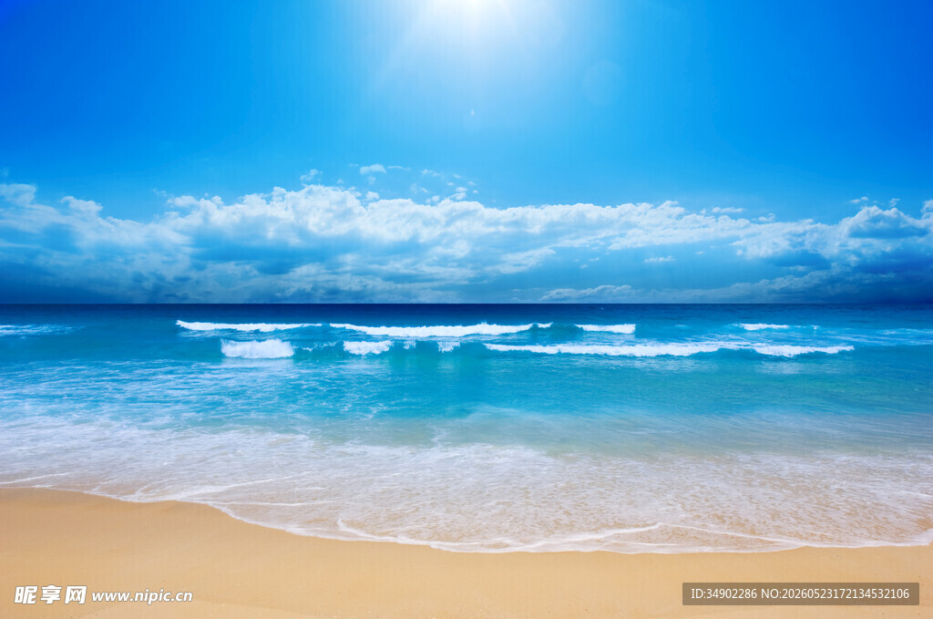 阳光沙滩海浪美丽海景