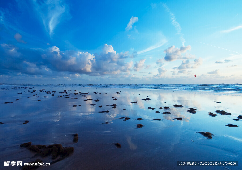海边日出时分的静谧美景