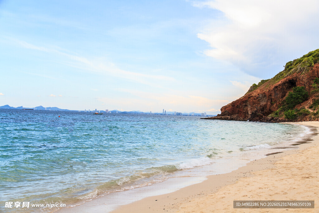 美丽海滨沙滩海景风光