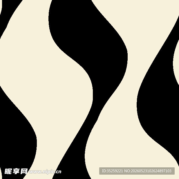 黑白波浪抽象几何图案
