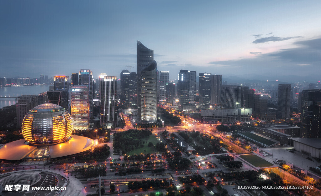 城市夜景俯瞰图