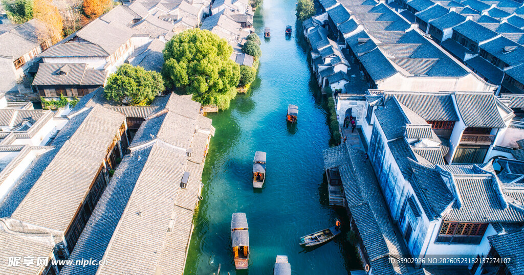 江南水乡俯瞰美景