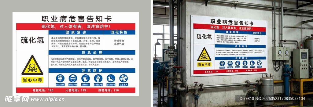 硫化氢职业病危害告知牌