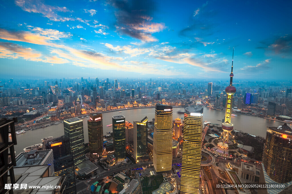 上海城市天际线壮丽景观