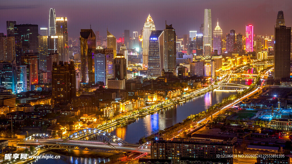 繁华都市夜景俯瞰