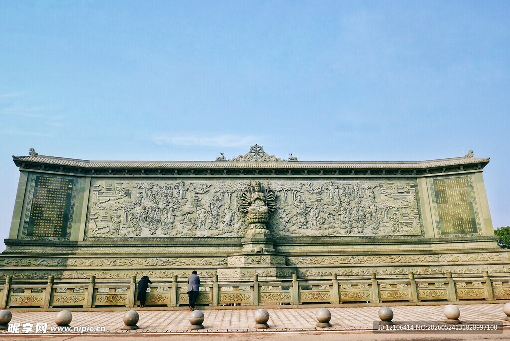 精美古老影壁建筑景观