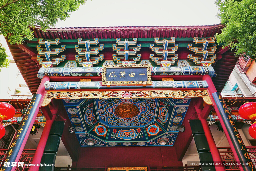 中式传统门楼建筑景观