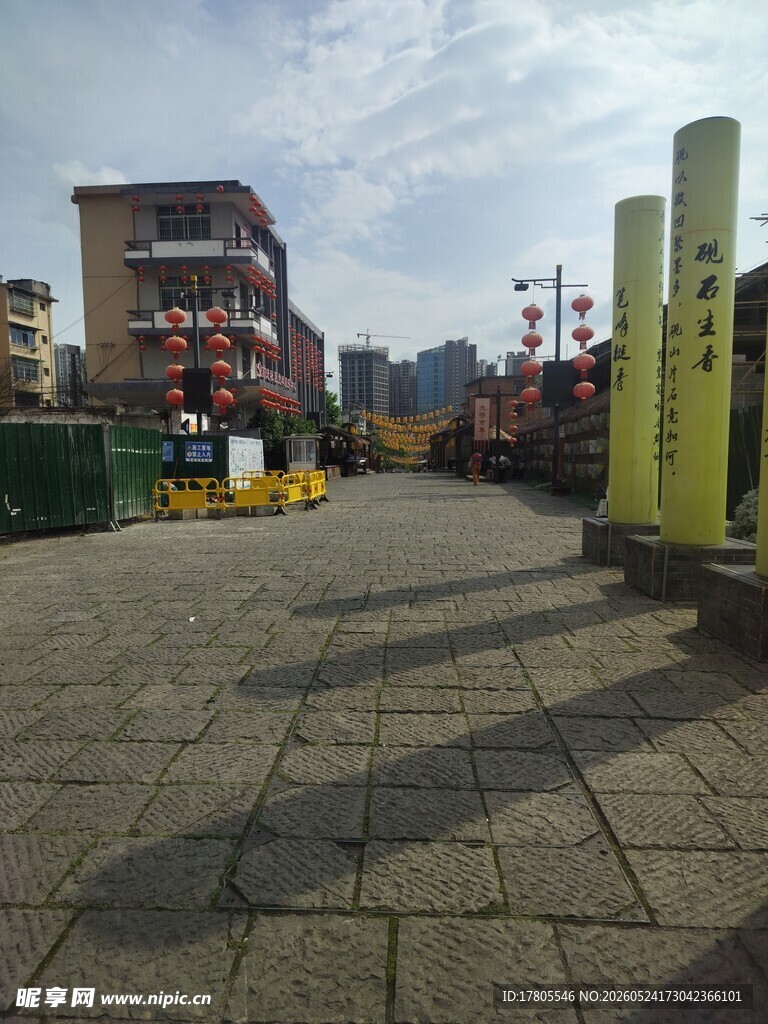 城市街道旁的景观区域