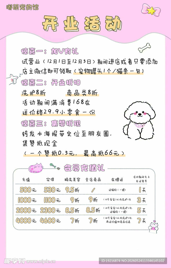 宠物清洁开业活动