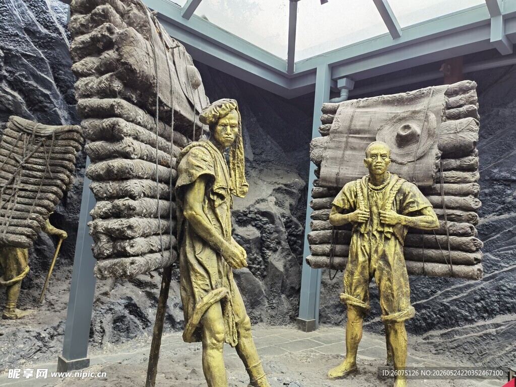 战争场景雕塑展示