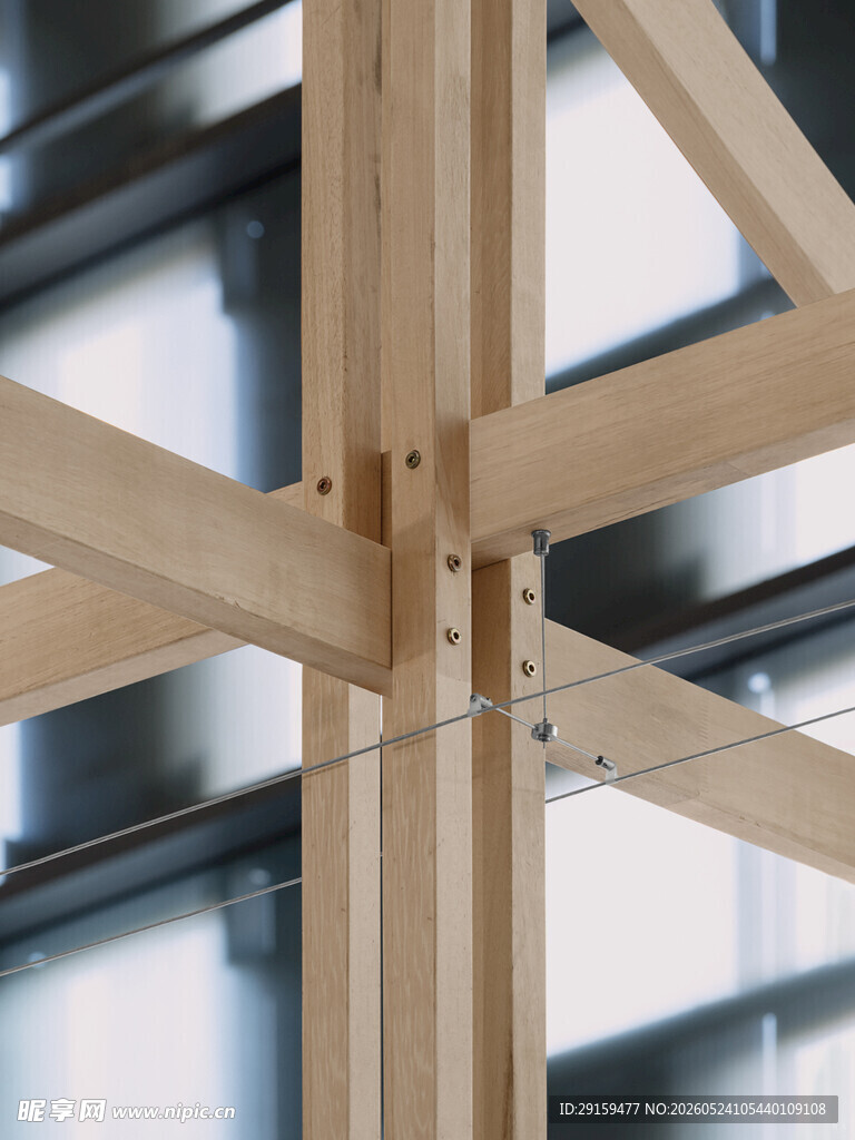 木质建筑结构特写
