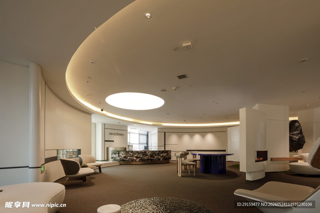 现代弧形设计的舒适客厅