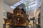 现代室内独特木质建筑空间